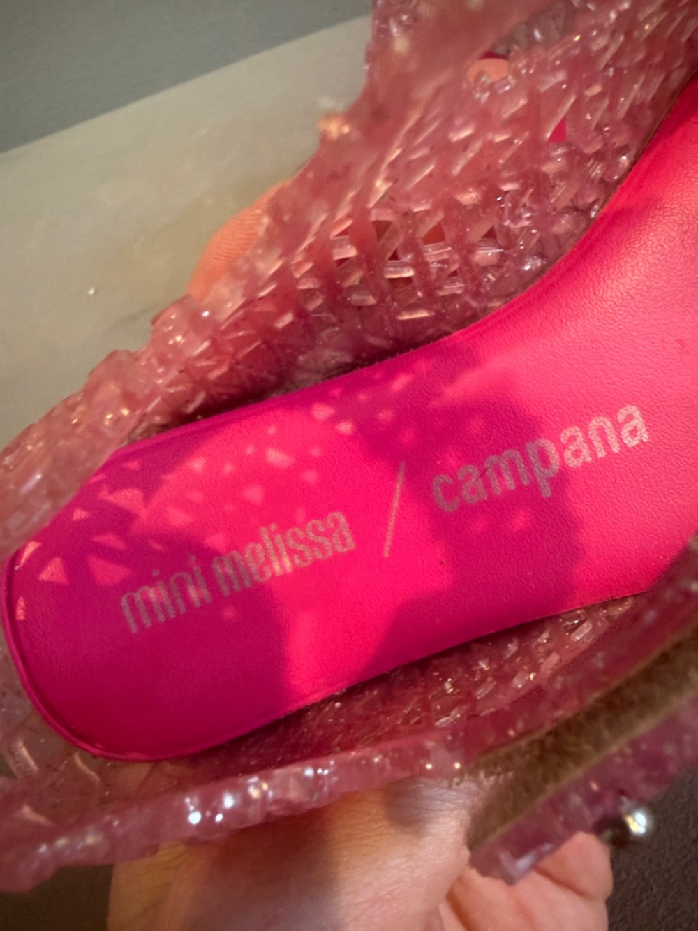 Mini Melissa Girls Pink Jelly Mary Jane Shoes - Picture 2 of 10